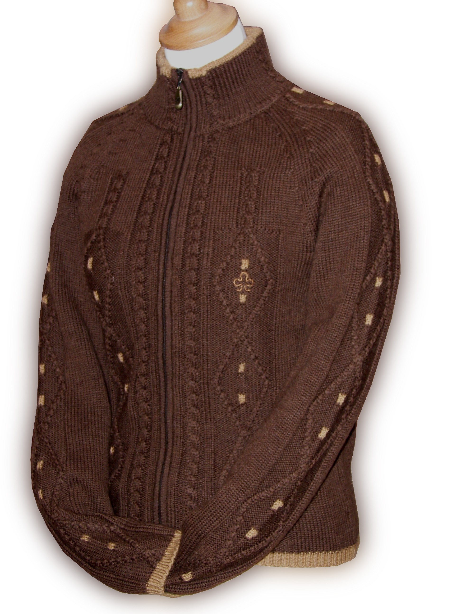 Gant femme tricoté cuir/laine - Charles de Nevel